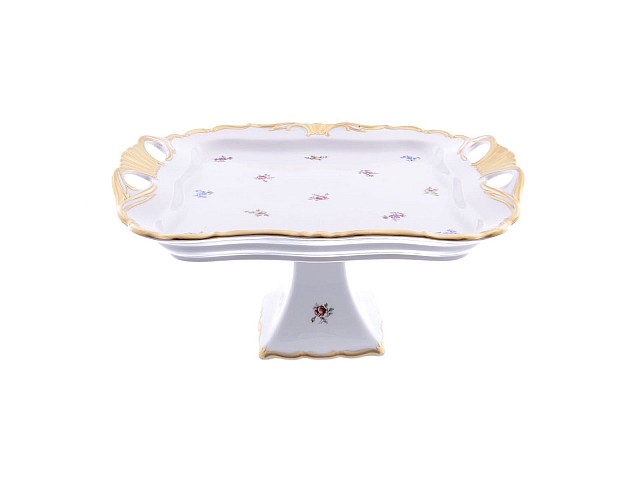 Поднос на ножке Queen's Crown Мелкие цветы 30*25