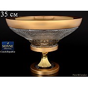 Фруктовница хрустальная на ножке Sonne Crystal Золото 35 см