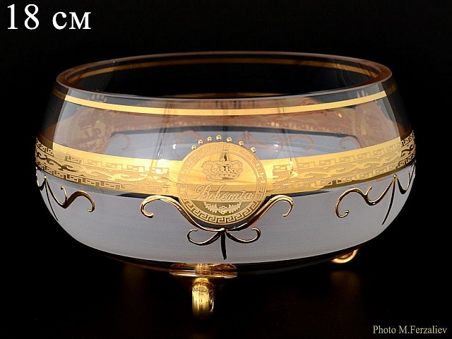 Конфетница тройножка 18 см Версаче Богемия А-М Bohemia Crystal