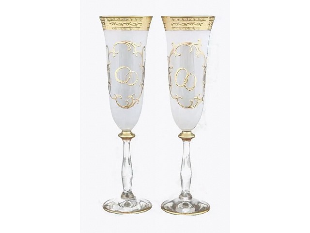 Свадебный набор из 2-х предметов Анжела B-G фон белый Crystalite Bohemia