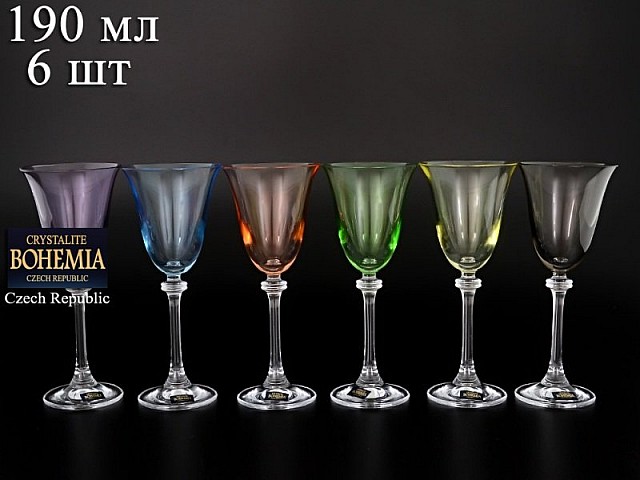 Набор бокалов для вина 185 мл Александра Арлекино 6 шт