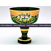 Конфетница Лепка Зеленая B-P Bohemia Crystal 15 см 1423