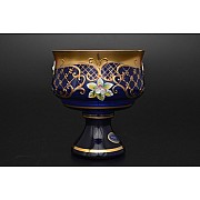 Конфетница Лепка Синяя B-P Bohemia Crystal 15 см 1439