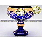 Конфетница Лепка Синяя B-P Bohemia Crystal 17 см 1464