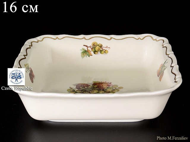 Салатник квадратный 16 см Анжелика Слоновая кость Фрукты MZ