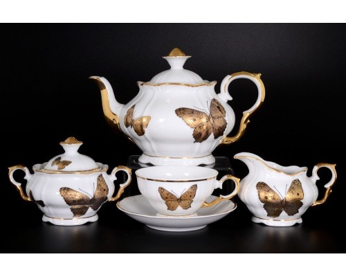 Чайный сервиз Магнолия Золотые бабочки MZ на 6 персон