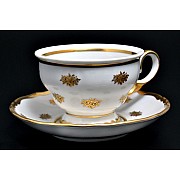 Набор чайных пар 250 мл Анжелика Золотая роза Мелкие цветы MZ (6 пар)