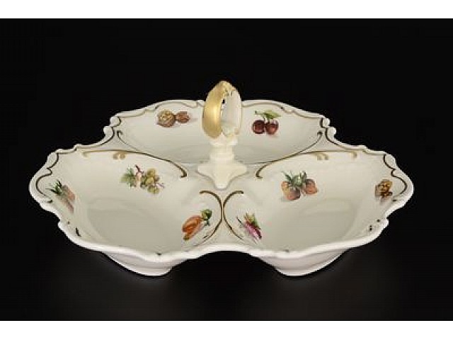 Менажница 24 см Анжелика Слоновая кость Фрукты MZ