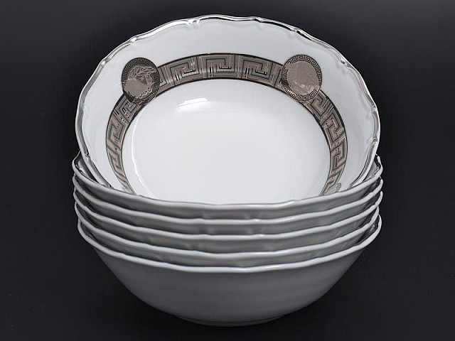 Набор салатников 16 см Магнолия Медуза Горгона платина MZ 6 шт