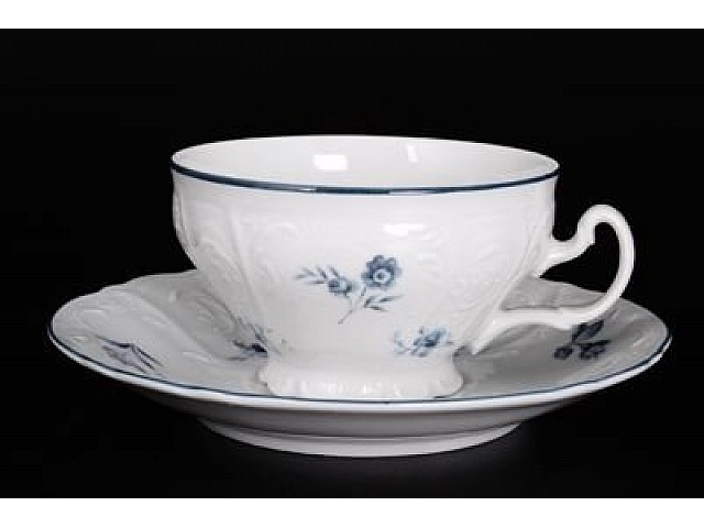 Набор чайных пар Синий цветок Bernadotte 220 мл (6 пар)