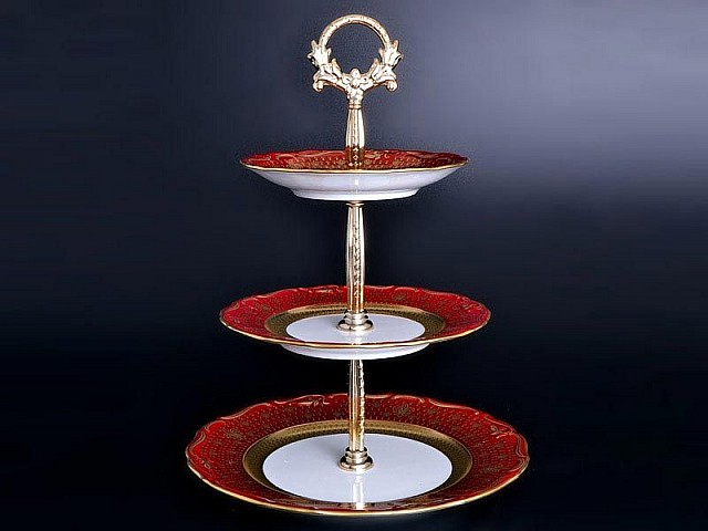 Этажерка (Горка) 3 яруса Мария Луиза Лилия Красная Carlsbad