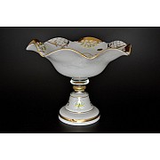 Конфетница Веер 36 см Лепка Белая S-A Bohemia Crystal