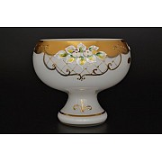 Конфетница на ножке 21 см Лепка Белая S-A Bohemia Crystal
