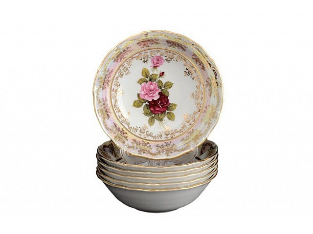 Набор салатников 16 см Офелия Роза перламутр MZ 6 шт
