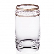 Набор стаканов для воды 250 мл Идеал Золотой лист V-D Bohemia Crystal 6 шт