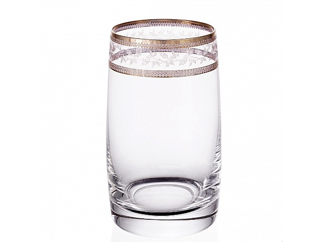Набор стаканов для воды 250 мл Идеал Золотой лист V-D Bohemia Crystal 6 шт