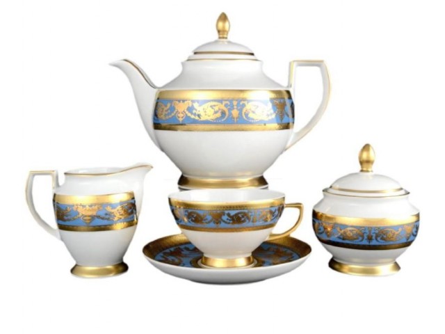 Чайный сервиз Imperial Blue Gold Falkenporzellan на 6 персон