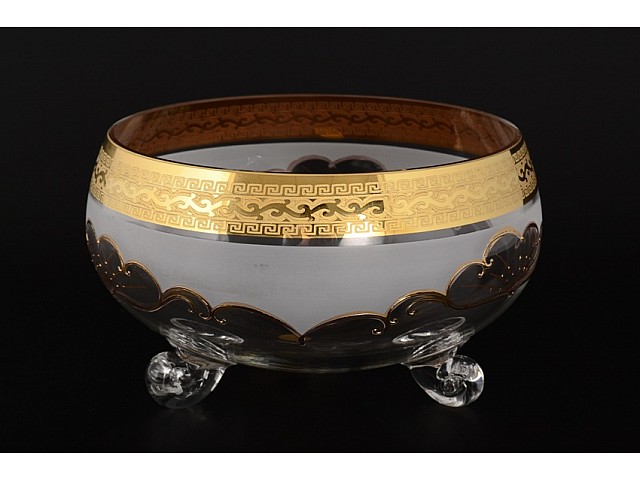 Фруктовница тройножка 21 см Версачи B-G фон Bohemia Crystal