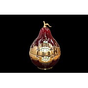 Конфетница с крышкой (Груша) 40 см Лепка Красная М+М Bohemia Crystal