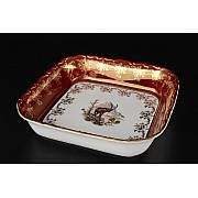 Салатник квадратный 24 см Магнолия Охота Красная MZ