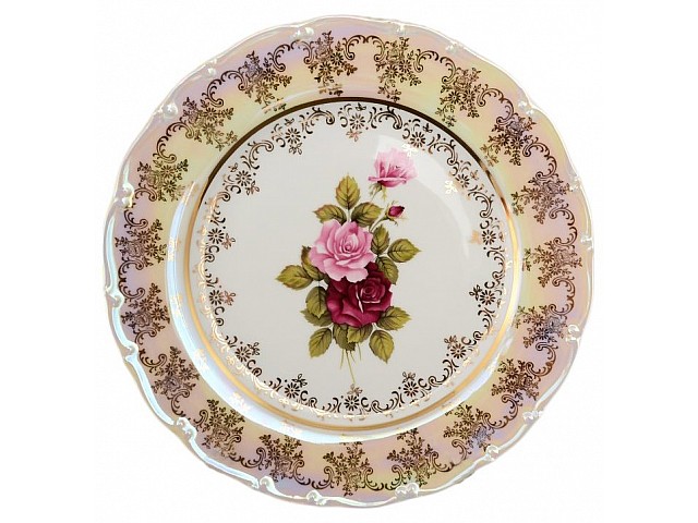 Набор тарелок 25 см Офелия Роза перламутр MZ 6 шт