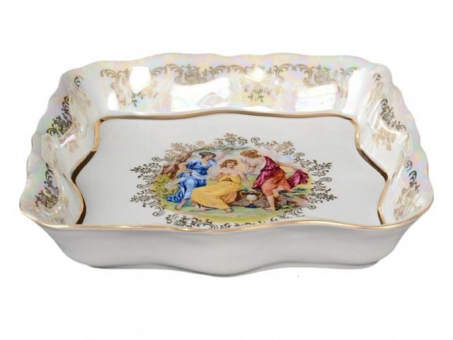 Салатник квадратный 23 см Мадонна перламутр Корона Queens Crown