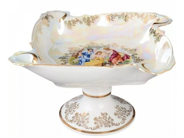 Салатник на ножке Мадонна перламутр Корона Queens Crown 24 см