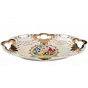 Блюдо овальное 37 см Мадонна перламутр Корона Queens Crown