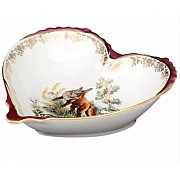 Конфетница сердце 15 см Охота красная Корона Queens Crown