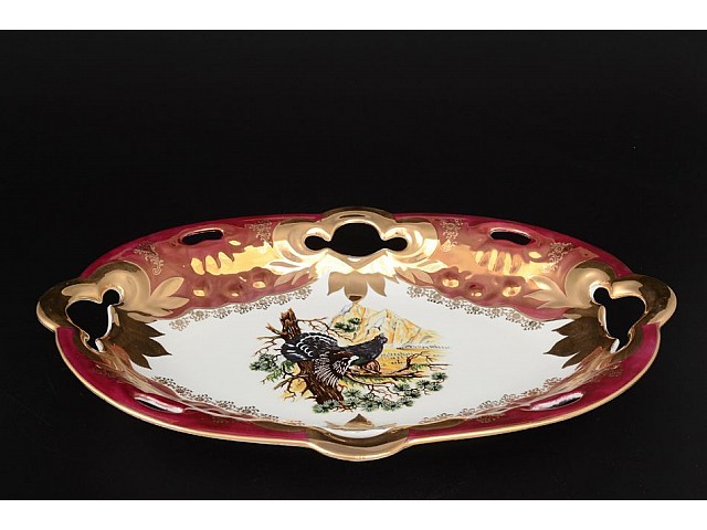 Блюдо овальное Охота красная Queens Crown 37 см