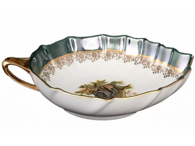 Салатник Лепесток 19 см Охота зеленая Корона Queens Crown