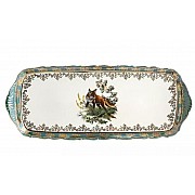 Поднос прямоугольный 40 см Охота зеленая Корона Queens Crown