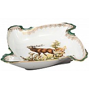 Салатник витой 24 см Охота зеленая Корона Queens Crown