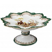 Ваза для фруктов 20 см Охота зеленая Корона Queens Crown