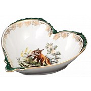 Конфетница Сердце 15 см Охота зеленая Корона Queens Crown