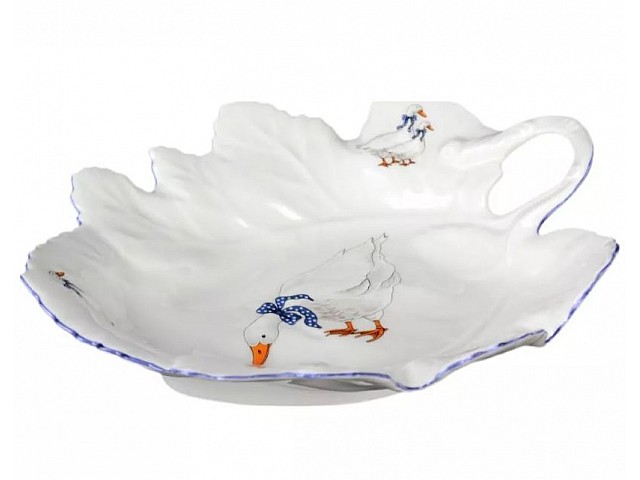 Салатник виноградный лист 21 см Гуси Корона Queens Crown