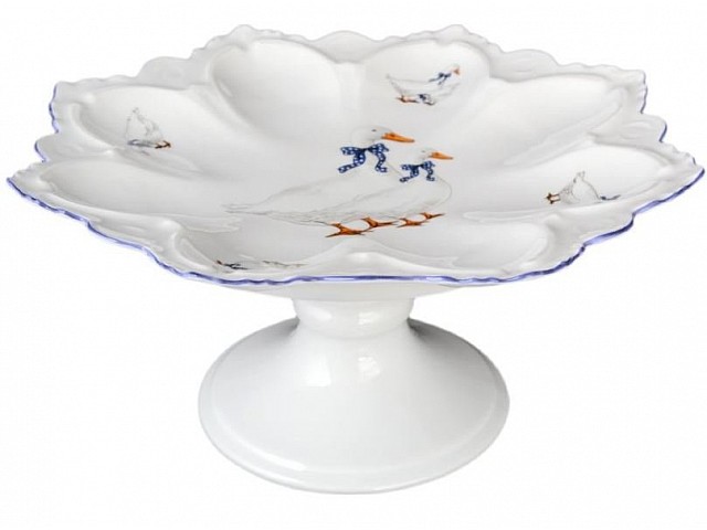 Ваза для фруктов 20 см на ножке Гуси Корона Queens Crown