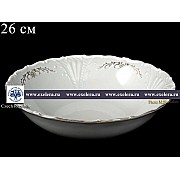 Салатник 26 см Лиана Серый орнамент отводка платина MZ