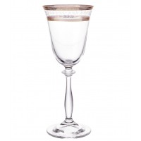 Набор бокалов для вина 185 мл Анжела Золотой лист V-D Bohemia Crystal