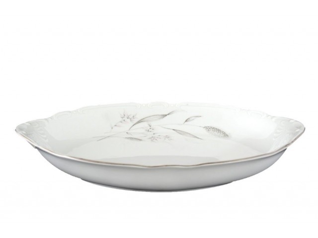 Блюдо для хлеба 33 см Thun Констанция Серебряные колосья