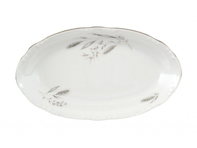Блюдо овальное 21 см Thun Констанция Серебряные колосья
