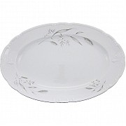Блюдо овальное 36 см Thun Констанция Серебряные колосья
