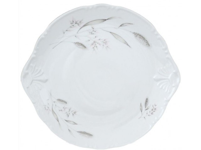 Тарелка для торта Констанция Серебряные колосья Thun 27 см