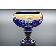 Конфетница Лепка Синяя B-L Bohemia 17 см 16121