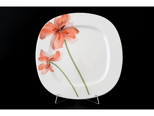 Набор тарелок 25 см Thun Леон Красные маки 6 шт