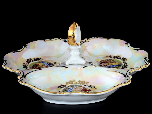 Менажница 24 см Магнолия Мадонна перламутр MZ