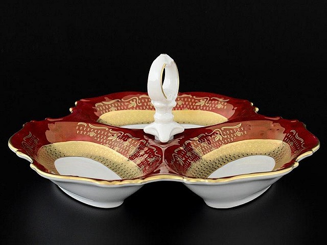 Менажница 24 см Мария Луиза Лилия Красная Carlsbad