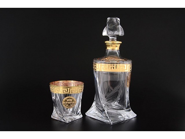Набор для виски Quadro Костка Bohemia Crystal 7 предметов