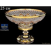 Фруктовница 25 см на ножке Sonne Crystal Золото