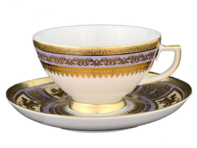 Набор чайных пар Falkenporzellan Diadem Violet Creme Gold 220 мл 6 пар